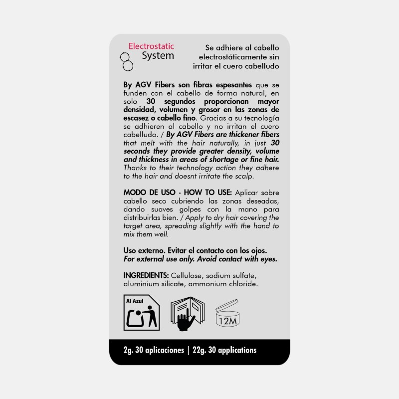 Fibras Capilares by AGV para Disimular Calvicie – 22g | Volumen Instantáneo